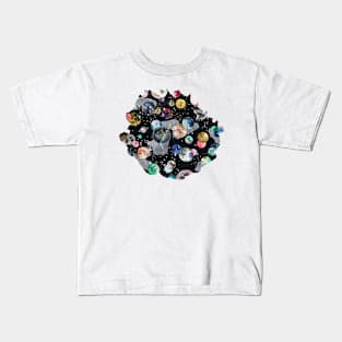 Cosmic Planets Black Kids T-Shirt